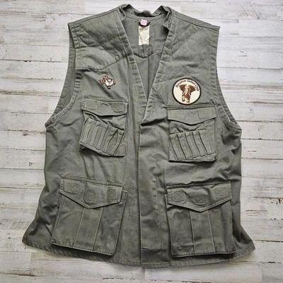 Texas Safari Rifle Vest HOUSTON SAFARI CLUB Big Game Patch Men's LG - Image 1 of 4