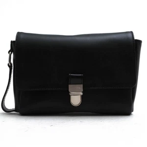 Salvatore Ferragamo Black Calf Leather Clutch Bag with Box [VG] LTD From JAPAN - Picture 1 of 12
