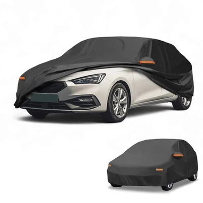 Car Cover All Weather for Mazda 3 Hatchback Black 190T-PU with Left Zipper - Image 1 of 4
