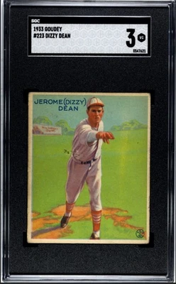 Dizzy Dean 1933 Goudey Rookie Baseball Card #223. SGC 3. Very Good - Image 1 of 2