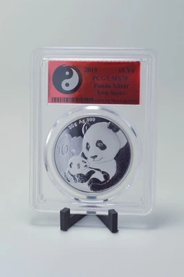 2019 ¥10 (YN) China 1 OZ Silver Panda PCGS MS70 First Strike Red Label - Image 1 of 4