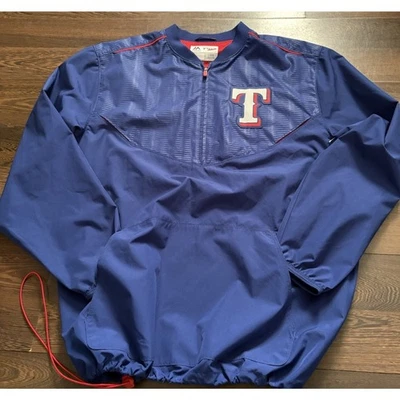 Texas Rangers Team Issued Game Issued Workout Jacket Shirt Nike Player Issued L - Image 1 of 4