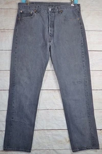 Vtg 90s Levi’s Jeans Mens 38x34 (Fits 37x33) Black Denim Button Fly USA 501-0658 - Picture 1 of 15