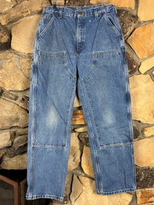 Vtg Carhartt Double Knee Men's 35x32 Denim Carpenter Jeans B73 DST Dungaree Fit - Picture 1 of 12