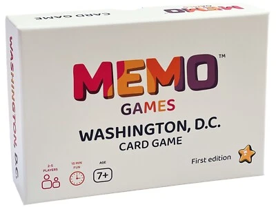 MEMO GAMES - Juego de cartas Washington, D.C. - Divertido juego familiar sobre la capital de Estados Unidos Foto 1 de 4