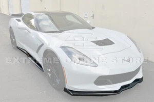 For 14-19 Corvette C7 Z06 Stage 2 PAINTED Front Lip Side End Cap & Rocker Panels - Picture 1 of 12