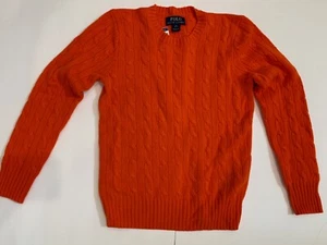New Polo Ralph Lauren Kids Boys Orange Cashmere sweater 8 10-12 - Picture 1 of 3