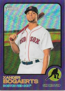 Topps Heritage XANDER BOGAERTS 2022 refractor de caja caliente púrpura - Red Sox - #173 - Imagen 1 de 1