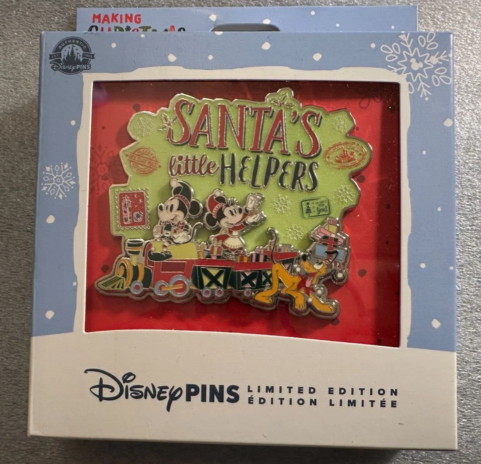 PIN JUMBO DISNEY 2024 PEQUEÑOS AYUDANTES DE SANTA MICKEY MINNIE PLUTO TREN NAVIDAD Foto 1 de 1