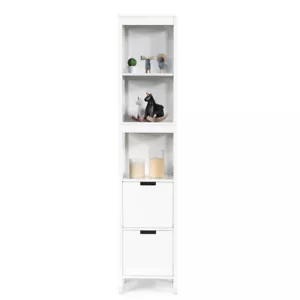 Slim Floor Storage Cabinet 5Tier Space-Saving Organizer w/2 Drawers Bathroom - Picture 1 of 8