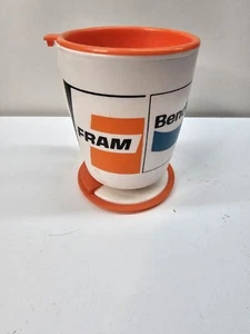 VINTAGE Fram Autolite GAS STATION TRAVEL MUG CUP - Picture 1 of 4