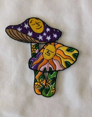 Celestial Mushroom Sew On /Iron on Embroidered Biker Patch   Grateful Dead - Image 1 of 3