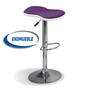 taburete de cocina bar alto blanco morado LOWCOSTMUEBLES, altura ajustable - Imagen 1 de 3