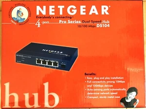 NETGEAR DS104 4 Port Pro Series-Brand New 4-Port 10/100 Dual Speed Hub - Picture 1 of 7