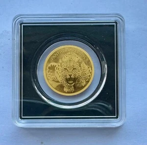 2022 Chad Leopard Panthera Pardus 999 Pure Gold Coin Big Cat Africa Wildlife WWF - Picture 1 of 7