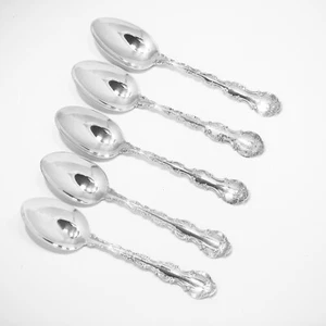 Set of 5 Birks Pompadour sterling silver Dinner soup Spoons - Picture 1 of 3