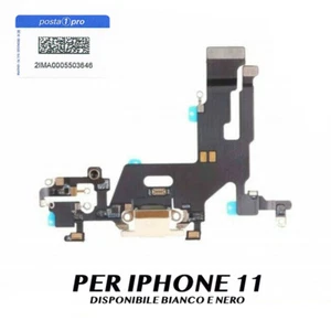 IPHONE 11 FLAT FLEX CONNETTORE DOCK RICARICA USB MICROFONO BIANCO E NERO - Imagen 1 de 1