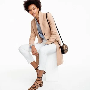 J Crew Topcoat Coat Women Wool Regent Overcoat Dress Heathered Acorn NWT - Picture 1 of 2