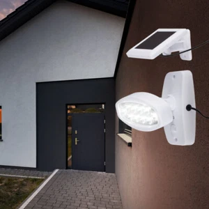 LED Solar Wand Leuchte 90° Sensor Fassaden Strahler Haustür Eingang Beleuchtung - Bild 1 von 12