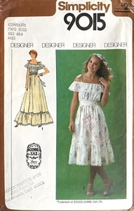 1970's Simplicity Misses' Dress Gunne Sax Pattern 9015 Size 6-8 UNCUT - Picture 1 of 2
