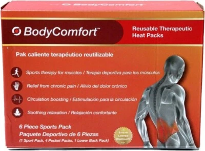 New Body Comfort Reusable therapeutic heat packs sport therapy sore muscles 6 pc - Image 1 of 3