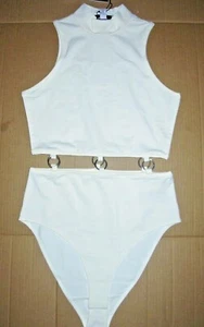 True Religion O-Ring Bodysuit Cream Colored Size Medium #203397 - Picture 1 of 8