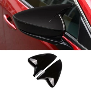 Glossy Black 2X Side Rearview Mirror Cap Cover Trim For Mazda 3 Axela 2020-2024 - Bild 1 von 6