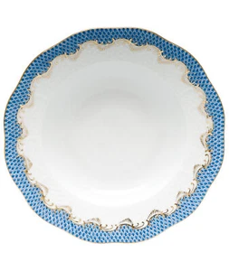 Herend Fish Scale Blue Soup Plate - NEW $330 - Picture 1 of 2