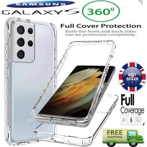 CLEAR FULL 360 Case For Samsung S25 S24 FE S23 S22 S21FE S10 S7 Shockproof Cover - Picture 1 of 6