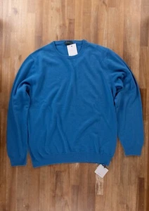 ZANONE solid blue wool cashmere blend sweater Size 3XL / 56 IT authentic NWT - Picture 1 of 8