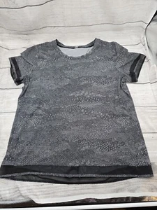 Lululemon Serve Up Some Sun Shirt Blouse Size 14/16 Black White SEE MEASUREMENTS - Bild 1 von 10