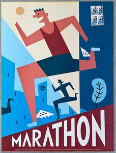 Maratón de Boston 1996 100 aniversario USPS impresión litográfica por Michael Bartalos - Imagen 1 de 5