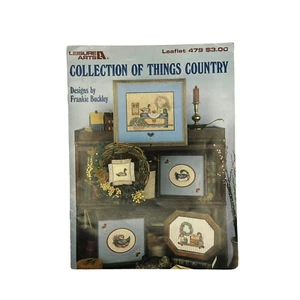 Vintage "Collection of Things Country" ©1986 Leisure Arts Kreuzstich Faltblatt #479 - Bild 1 von 4