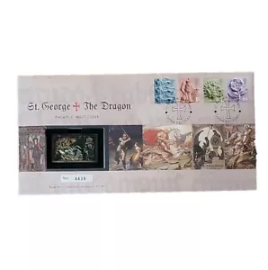 San Jorge y el Dragón 2001 Lingote Filatélico Cubierta Royal Mint Sin Certificar B475 - Imagen 1 de 9