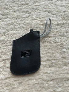 LEXUS  Black Smart Key Fob Remote Cover Leather Glove w/Grey Valet cord last one - Picture 1 of 2