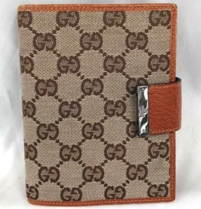 GUCCI GG Canvas Day Planner Cover Beige 115240 Used Authentic - Picture 1 of 14