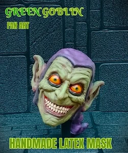 Máscara de látex hecha a mano Spiderman Verde Goblin Fan art versión cómica... Coleccionable - Imagen 1 de 20