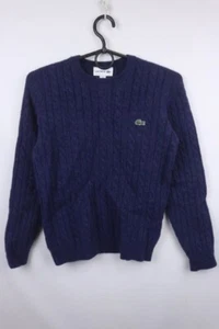 Lacoste Blue Knitted Crew Neck Long Sleeves Pullover Sweater S - Picture 1 of 15