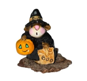 Wee Forest Folk M-044 Witch Mouse on Bark Base (B) - Picture 1 of 2