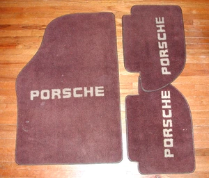 VINTAGE PORSCHE 3-PIECE BROWN CARPET FLOOR MATS - Foto 1 di 9