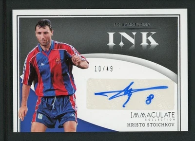 2022-23 HRISTO STOICHKOV 10/49 AUTO PANINI COLECCIÓN INMACULADA TINTA AUTÓGRAFOS Foto 1 de 2