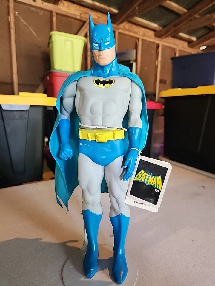 RARE 1982 DC Comics 15"  Batman Caped Crusader Figure & Stand by Hamilton Dist - Image 1 of 4
