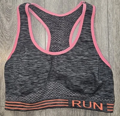 Sujetador deportivo Forever 21 Racerback Run acolchado gris para mujer M entrenamiento gimnasio entrenamiento  Foto 1 de 4