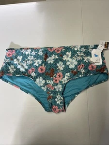 Time and Tru Womens Mid Rise Retro Swim Bottom XL 16-18 New with Tags Floral - Picture 1 of 2