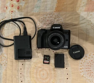 Canon EOS M50 24.1MP Mirrorless Camera Body EF-M15-45mm + Battery & SD Card - Picture 1 of 5
