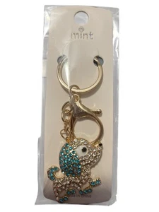 MINT SPARKLE DOG WITH BLUE SPARKLE EARS AND FEET KEYCHAIN - Picture 1 of 1