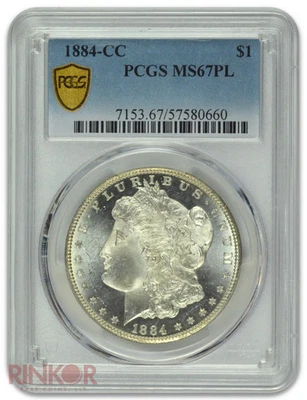 1884-CC $1 Morgan Dollar PCGS MS 67 PL - Image 1 of 3