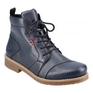 Rieker 73500-14 Women's Navy Zip/Lace Up Fleece Lined Ankle Boot Free P&P - Picture 1 of 11