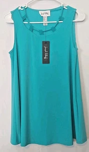Joseph Ribkoff Sleeveless Round Neck Turquoise Blouse Size 4 - Picture 1 of 5