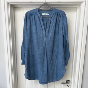 Seafolly Australia Blouse Women's Medium Blue Cover Up Relaxed Long Sleeved Top - Picture 1 of 10